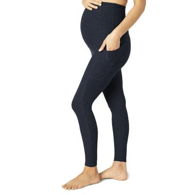 China Anti-Allergy Anti Allergy Over Belly Side Pocket Sports Maternity Pants And Legging Capris for sale