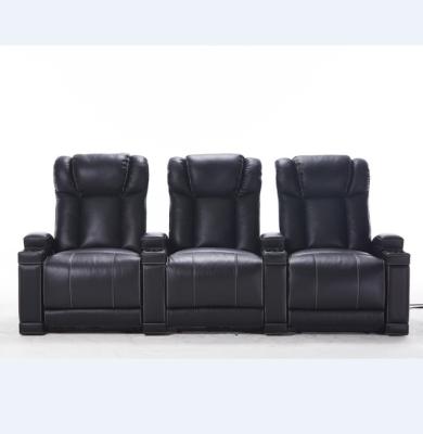 China New Design VIP Cinema Adjustable Recliner (Other) Black Sofa With Cup Holder for sale