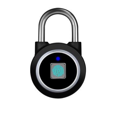 China Easy installation and durable black fingerprint padlock, suitable for gym, sports, bike, school, fence and storage for sale