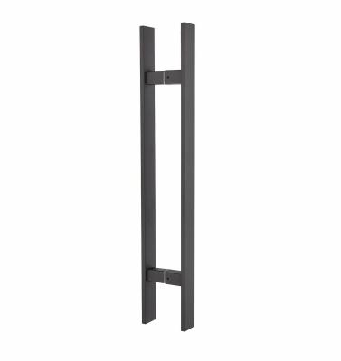 China Industrial Door Pull Handle Easy Installation and Durable Factory Matte Black Stainless Steel H Shape Square Tube Glass Door for sale