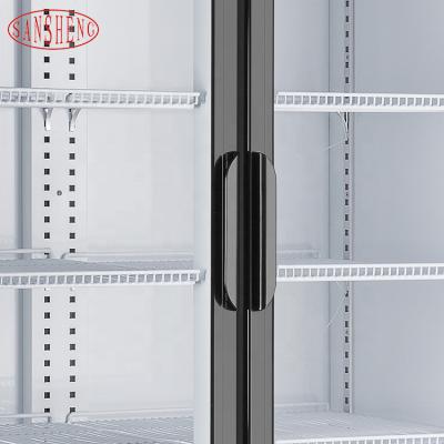 China Hotel Commercial Vertical Upright Glass Door Display Freezer Showcase Refrigeration for sale