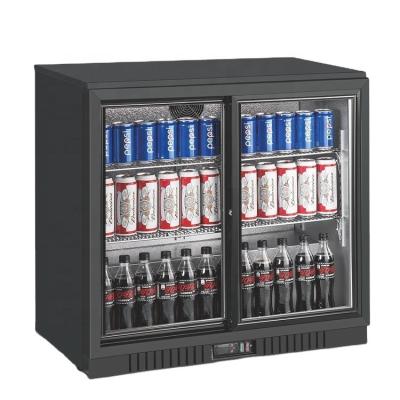 China Other Glass Double Door Beer Cooler Bar Fridge Door Back Bar Cooler Under Counter Bottle Beer Fridge for sale