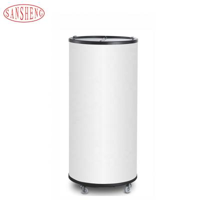 China Other Supermarket Freezer Door Drum Mini Refrigerator Portable Freezer Jar Glass Wine and Beverage Cooler for sale