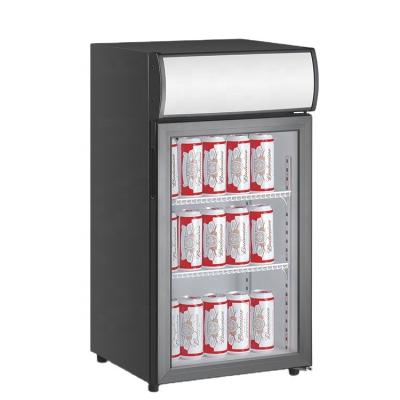 China Hotel 2 Door Glass Crate Drink Cooler Mini Fridge Display Freezer for sale