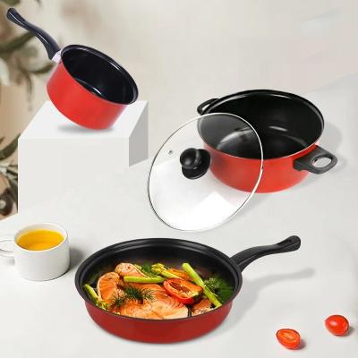 Chine De cuisine de fer casseroles multifonctionnelles et pots de bâton non réglés avec le couvercle à vendre