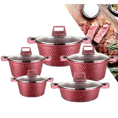 Chine Le Cookware 10Pcs multicolore place le poids léger en aluminium antiadhésif à vendre