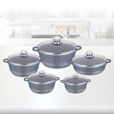 China O Cookware de alumínio do multi granito da cor ajustou não o revestimento da vara à venda