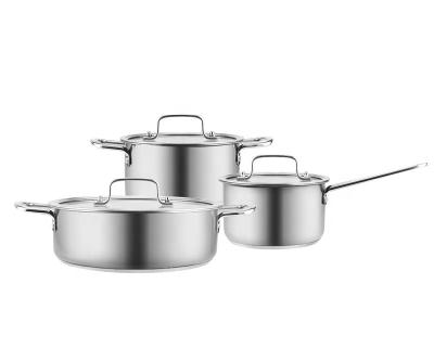 Κίνα Ανοξείδωτο Cookware καθορισμένο 3pcs εγχώριων κουζινών με το καπάκι προς πώληση