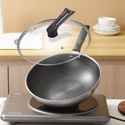 China Zilveren Kokend Keukenmetaal die Pan Glass Cover Non Stick-Pan koken Te koop