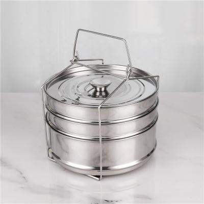 Chine 20cm pot végétal de vapeur de boulette de panier de vapeur d'acier inoxydable de 3 couches à vendre