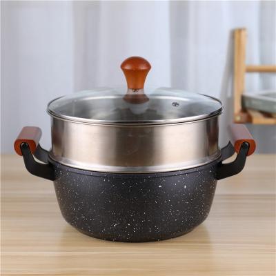 China Do punho da cozinha do Cookware potenciômetro dobro do navio do alimento da vara 24cm não à venda