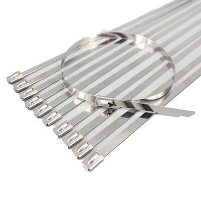 China 304/316 Ball Lock Stainless Steel Cable Ties Fixable Metal Cable Pack for sale