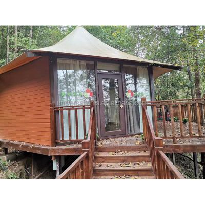 China Diamond Ground Nail Prefab Hexagonal Waterproof Cover Holiday Homes PVDF Material Luxury Safari Hotel Tent For Sale for sale