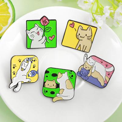 China Wholesale Cute Cat Cartoon Soft Enamel Pin Badge for Decoration for sale