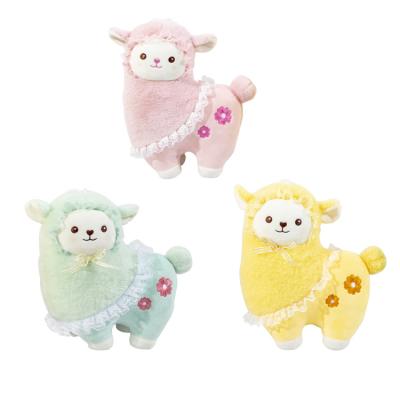 China Cute 23cm Alpaca Plush Doll Three Colors Plush Lamb Girl Doll Birthday Christmas Company Event Gift Customization for sale