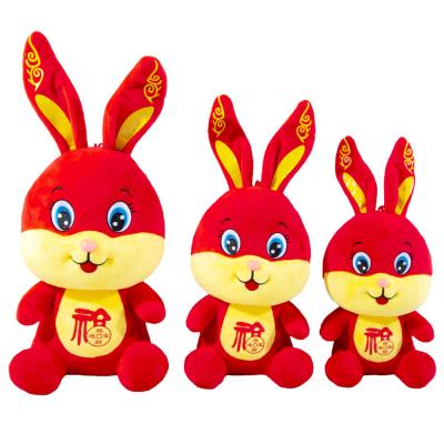 China Custom Realistic Red Cute Lifelike and Cute OEM Various Stuffed Bunny Doll Mascot Rabbit Toy Animal Doll for sale