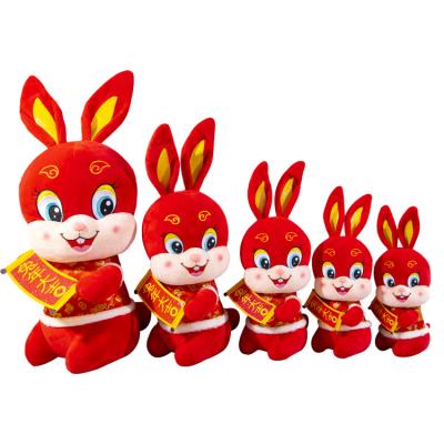 China Bunny Doll Plush Toys Cute Tang Suit Rabbit Mascot Doll Plush Toys Cute Tang Suit Rabbit Mascot Doll Soft Custom Plush Toy Animal Doll Red Various OEM for sale