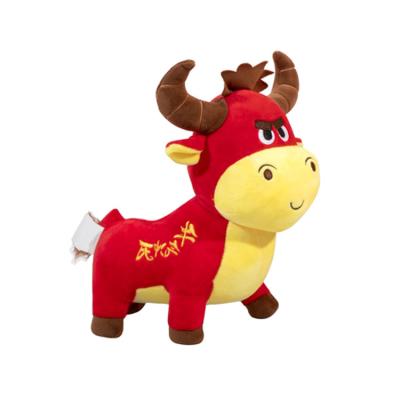 China Small Soft Plush Calf Custom Made Cotton Custom Stuffed Red Soft Plush Toys Durable for sale