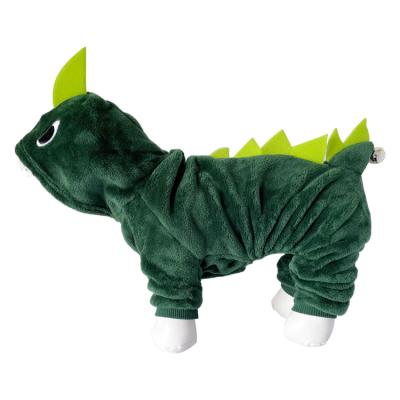 China Dog Cat Winter Green Dinosaur Costume Puppy Halloween Viable Dog Halloween for sale