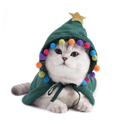 China Viable Direct Christmas Tree Coat Christmas Tree Hoodies Factory Sale Pet Cute Puppy Cat Clothes for sale