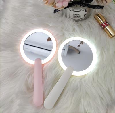 China Travel Pocket Portable Cosmetic Mirror LED Handheld Mirror Lighted Handheld Mirror for sale