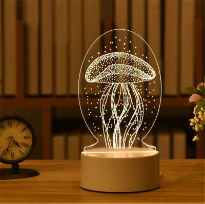 China Modern Creative Custom Small Acrylic Bedroom LED Night Light Cartoon Kids USB Table Lamp 3D Gift Acrylic Lamp for sale