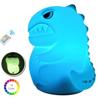 China Festival/Party/Birthday Dinosaur Kids Night Lights - USB Silicone Animal Lamps with Touch Sensor and Remote Control Rechargeable - Portable Color Changin for sale