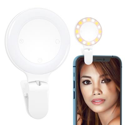 China SmartPhones Manufacture XJ-50 USB Rechargeable Handheld LED Mini Photographic Fill Ring Light for Smartphone Camera for sale