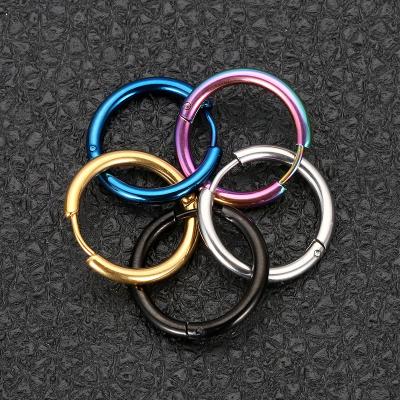 China Alloy Fashion Jewelry Titanium Steel Stud Earrings For Women Small Bulk Small Circle Hoop Wholesale Hot Selling Fine Earrings for sale