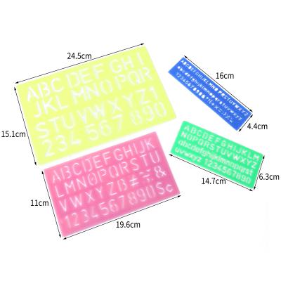 China Learning Tools New Designed PP Stencil Letter Ruler Plastic Student Ruler for sale