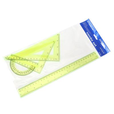 China Study Tools Factory Direct Sales High Quality Ruler Stationery Set Triangle Ruler Protractor Set for sale