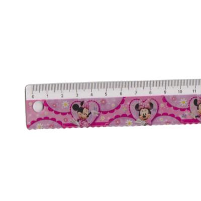 China Full Plastic Logo Printing 15cm Single Wave With Holes Ruler Plastic Straight Ruler for sale