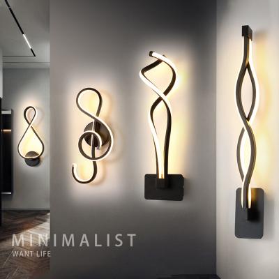 China Modern creative indoor lighting wall sconce living room bedroom bedside light aisle stair led wall lamp for sale