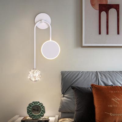 China Modern Modern Modern Light Light Light Modern Nordic Wall Of Bedroom Bedroom Bedroom Lamp Glass Wall Lamp for sale