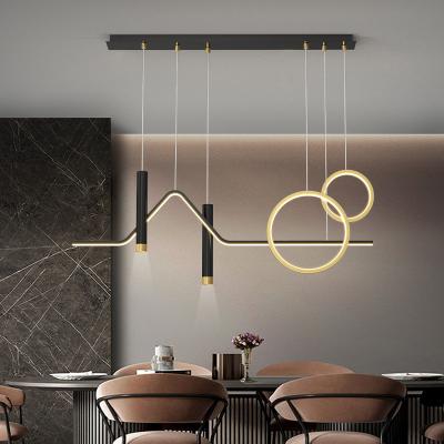 China Nordic Modern Restaurant Chandelier Pendant Lights Simple Modern Dining Table With Net Chandelier Projector Light Lamp 2022 Luxury New for sale