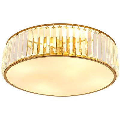 China Modern Light Luxury Leaded Crystal Ceiling Lamp Round Room Study Room Aisle Lamps Modern Minimalist Bedroom Lamp for sale