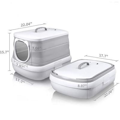 China Cat Toliet High Quality Remover Squatting Box Luxury Portable Hidden Cat Litter Toilet Cleaning Closed Large Folding Cat Litter Box for sale