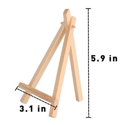 China Tripod Mini Easel Stands, Wooden Place Card Holders for Table Top Display, Invitations, Photos for sale