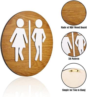 China Rustic Wooden Wall Art Hanging Decorative China Bathroom Wall Art Sign Toilet Decor Sign Bathroom Plaque Wall Decor Pendant Bathroom for sale