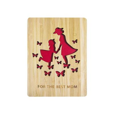 China Custom Luxury Mother's Day Greeting Cards from Europe with Envelopes for Mom Greeting Card Bamboo Crafts for sale