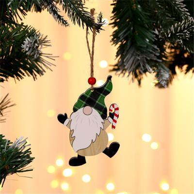 China Wholesale Christamas Home Decor 2022 Wooden Hanging Gnomes Christmas Tree Ornaments Set Holiday Pendant Gifts Decorations for sale