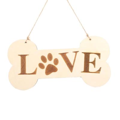 China USA Wooden Cutouts For DIY Craft Decoration Dog Bone Wood Sign Blank Wooden Plaque for sale