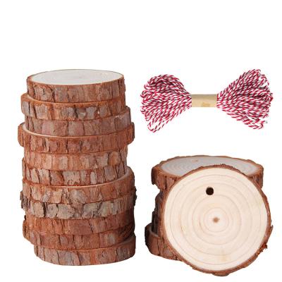 China USA Christmas DIY Wood Slice 5-6cm Decorative Unfinished Natural Craft Ornaments for sale