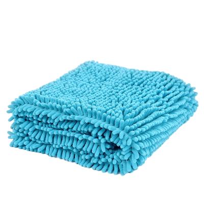 China Viable Custom Design Quick Dry Cat Dog Bath Cleanning Chenille Absorbent Pet Towel for sale