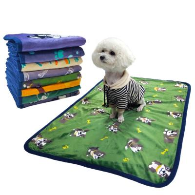 China Logo Polyester Soft Patterned Warm Fleece Towel Custom Viable Bath Cleaning Mat Pet Dog Towel Blanket for sale