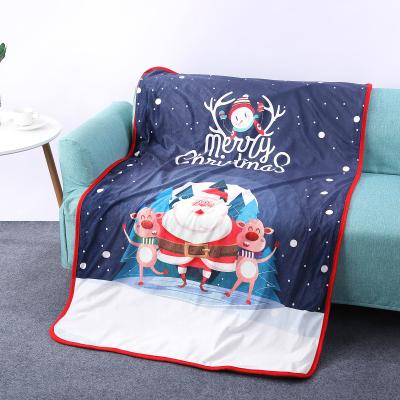 China 100% Warm Hotel Throw Flannel Fleece Blankets Sofa Christmas Blanket Soft Patterned Polyester Logo Print Home Simple Custom Gift Blanket for sale