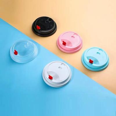 China Non Spill Hot Sale Disposable Color PP Injection Coffee MilkTea Plastic Cup Lid for sale