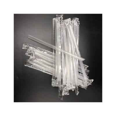 China Plastic Clear Biodegradable Edible Drinking Rice Straw With Logo 28cm Length High Quality Disposable for sale