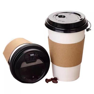 China Custom Craft Paper Sleeve Disposable LOGO Cup Anti-scalding Disposable Sleeve for sale