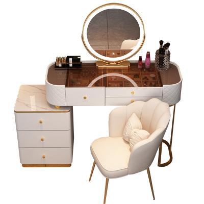 China The Other HD LED Makeup Mirror Dressing Table Classic Dressing Table Luxury Bedroom Storage With Mirror Makeup Dressing Table for sale